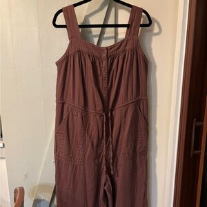 Old Navy Petite L Brown Twill Jumpsuit